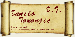Danilo Tomonjić vizit kartica